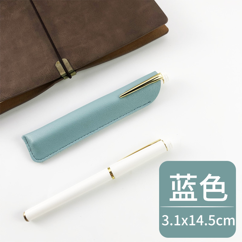 En stock de cuero titular de la pluma personalizable LOGO pluma bolígrafo caja de la pluma de cuero al por mayor resistente al desgaste resistente a los arañazos caja de la pluma de la pu