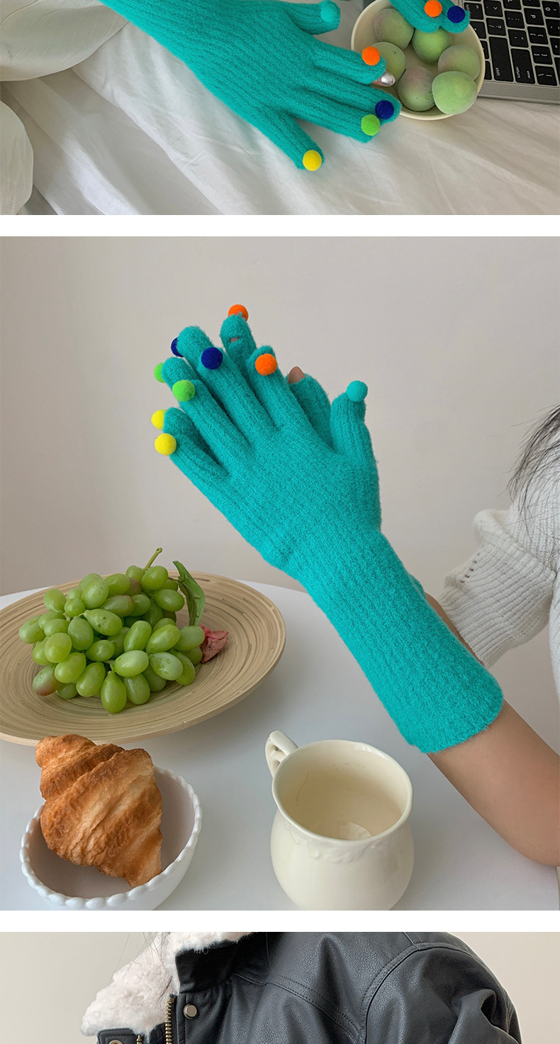 Plüschhandschuhe Mit Ball Damen Winter Warme Touchscreen Handschuhe_voghion.com