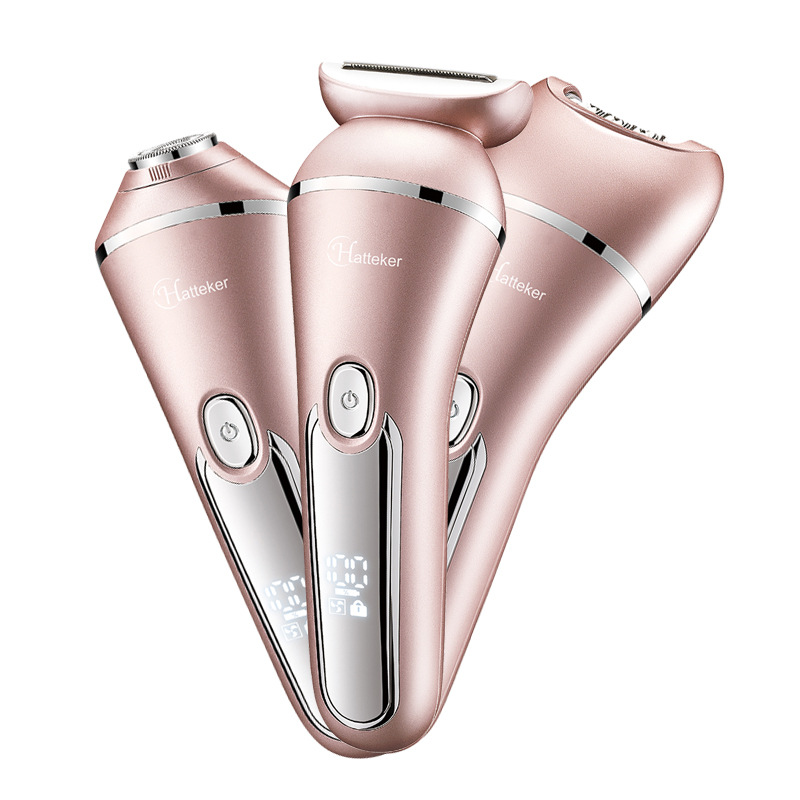 Afeitadora eléctrica multifunción de las mujeres hogar removedor de cabello de reemplazo de tres cabezas lavado de cuerpo completo raspador de cabello de todo el cuerpo image 6