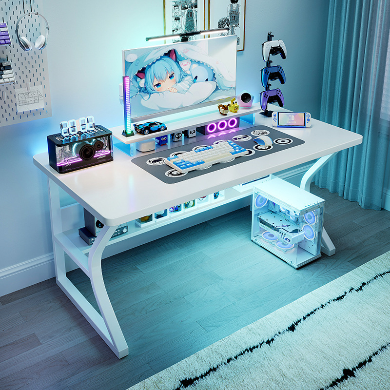 White Gaming Table Desktop Home Computer Table Modern Simple Office Desk Work Table Bedroom Student Writing Desk