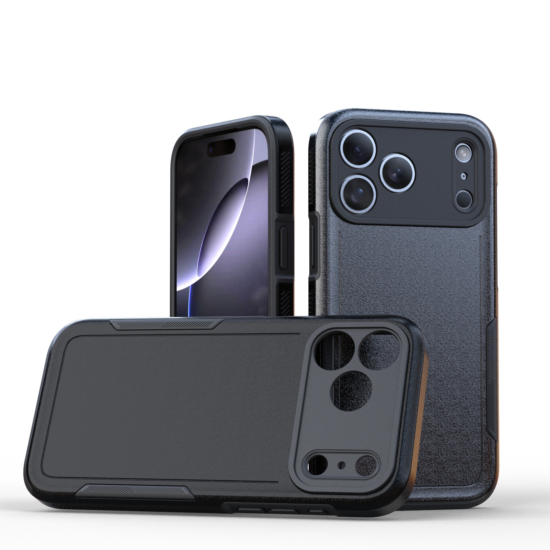 欧美跨境适用苹果iPhone17Promax二合一手机壳磨砂纯色TPU+PC厚重