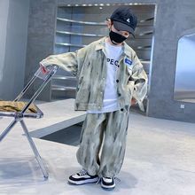 男童春装牛仔套装2025新款中大儿童洋气男孩春秋帅气炸街两件套潮