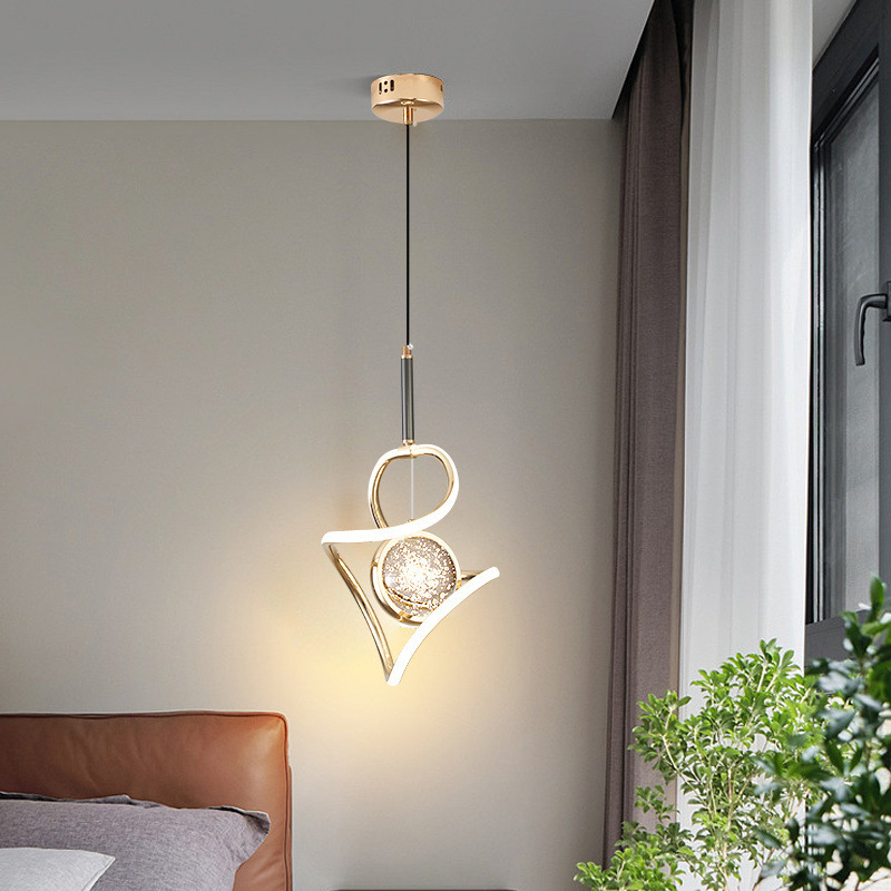 Trendy Bedroom Bedside Crystal Chandelier New Creative Art Living Room Dining Room Bar Master Bedroom Modern Creative Night Light