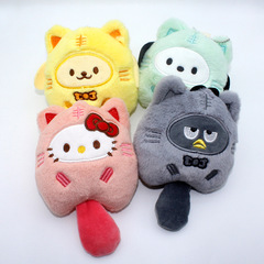 Cartoon Tail Sanrio Toraemon Cat Transformation Kuromi Plush Toy Keychain Version Flocked Doll Wholesale