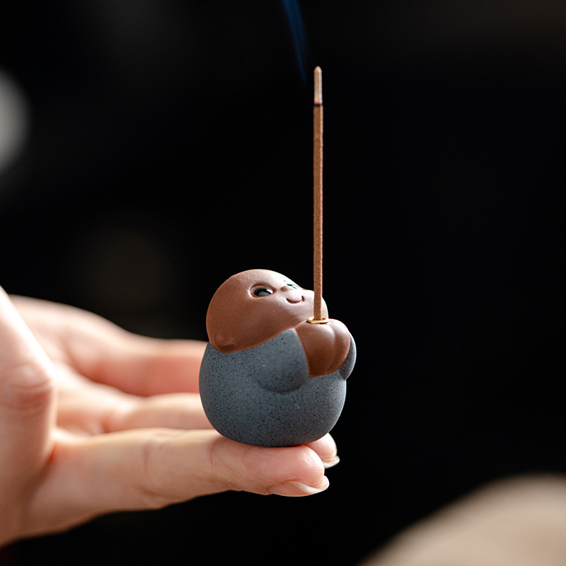 Creative Purple Sand Samanera Incense Burner Incense Stick And Base Home Indoor