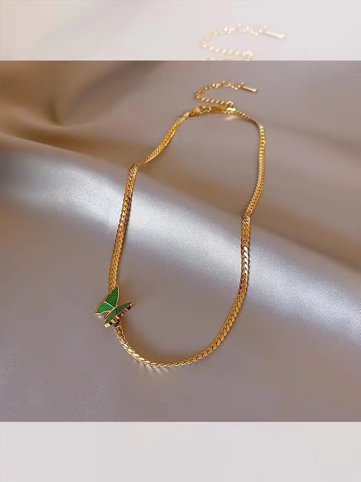 Fashion Butterfly Titanium Steel Necklace