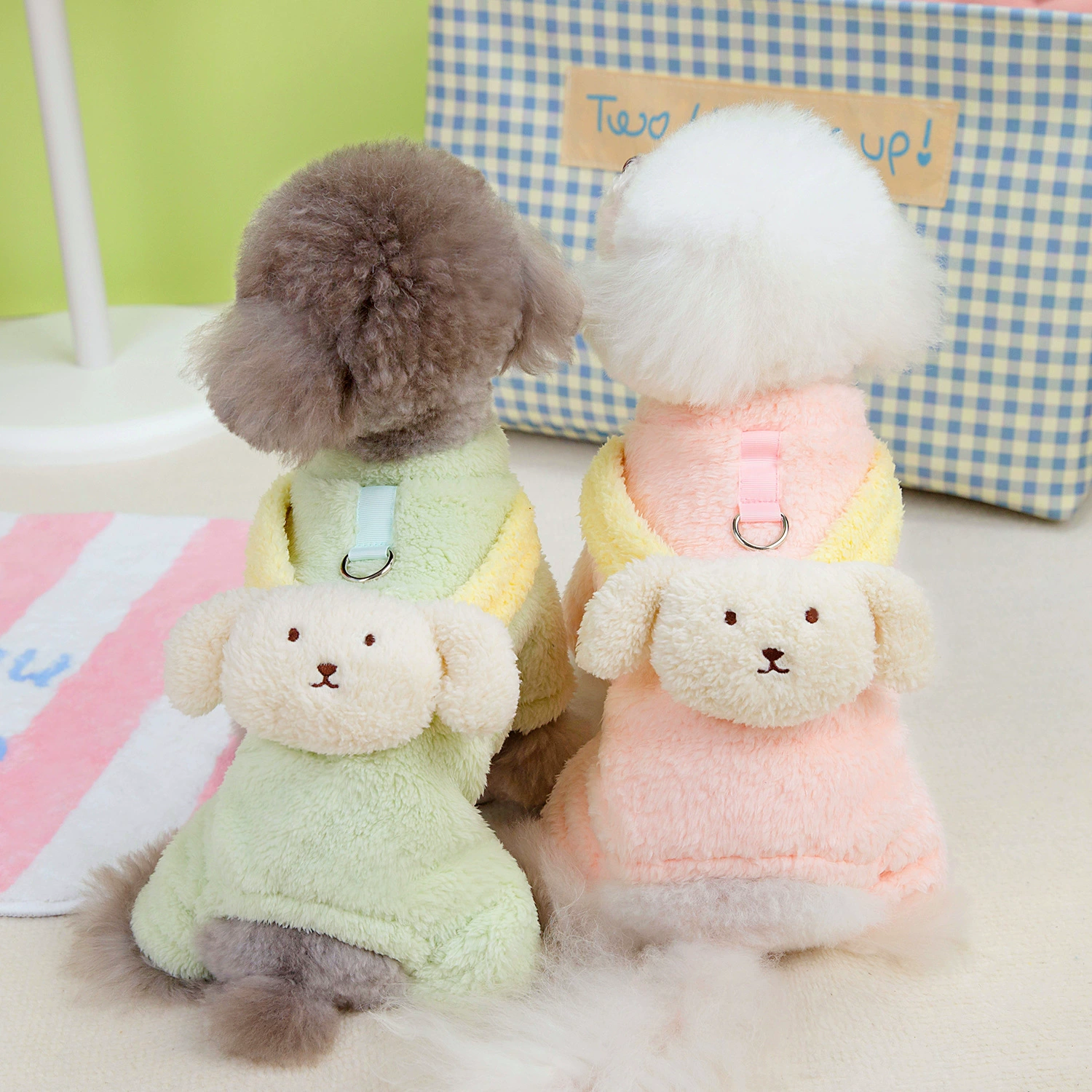 24 задняя собака с четырьмя ногами флисом осенью и зимой теплая пушистая пудель лучше, чем медвежья собака Тедди одежда собаки