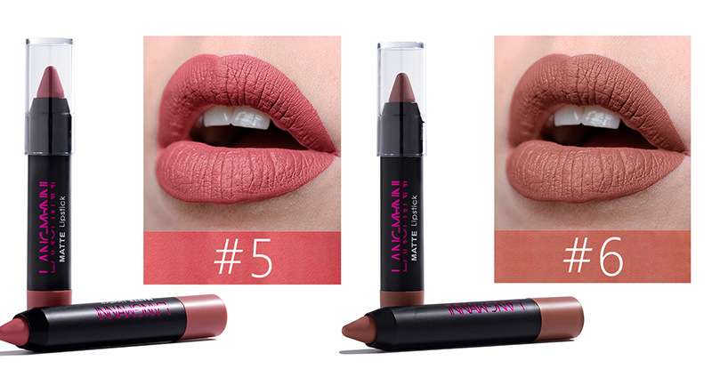 Langmanni 12-tube Velvet matte Lipstick Set, non-stick cup matte black tube lipstick Amazon undefined