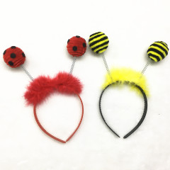 クリスマスパーティーのカチューシャの頭はテントウムシの小さい蜂の毛玉のカチューシャのハロウィンの子供のショーの頭飾りの卸売りを掛けます。