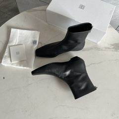 スポット卸売り! 元工場リスト! 欧米の高級フランスのきわめてシンプルな本革の女性のショートブーツの角の頭の後でファスナーのやせている靴