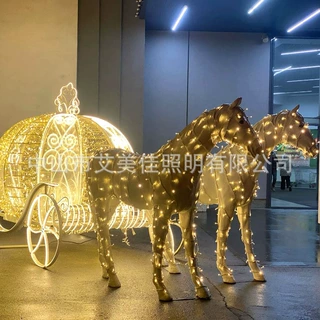户外LED造型灯 鹿拉车飞马拉车景观灯公园楼盘商场酒店美陈装饰灯