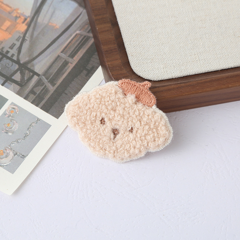 漫画の子犬刺繍ステッカーかわいい動物ぬいぐるみ自己粘着パッチパッチステッカー子供服アクセサリー|undefined