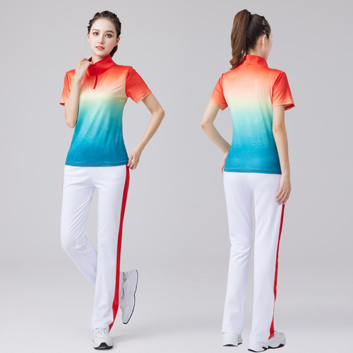 Summer and autumn square dance clothing new performance dance clothing stage group aerobics Jiamusi sports suit 1999