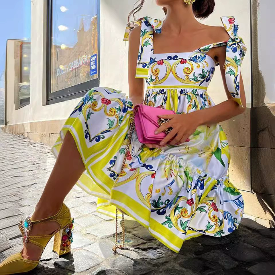 В наличии Независимая станция Amazon Cross-Border Горячая распродажа Летнее Новое платье без рукавов с цветочным позиционированием Узкое сексуальное платье