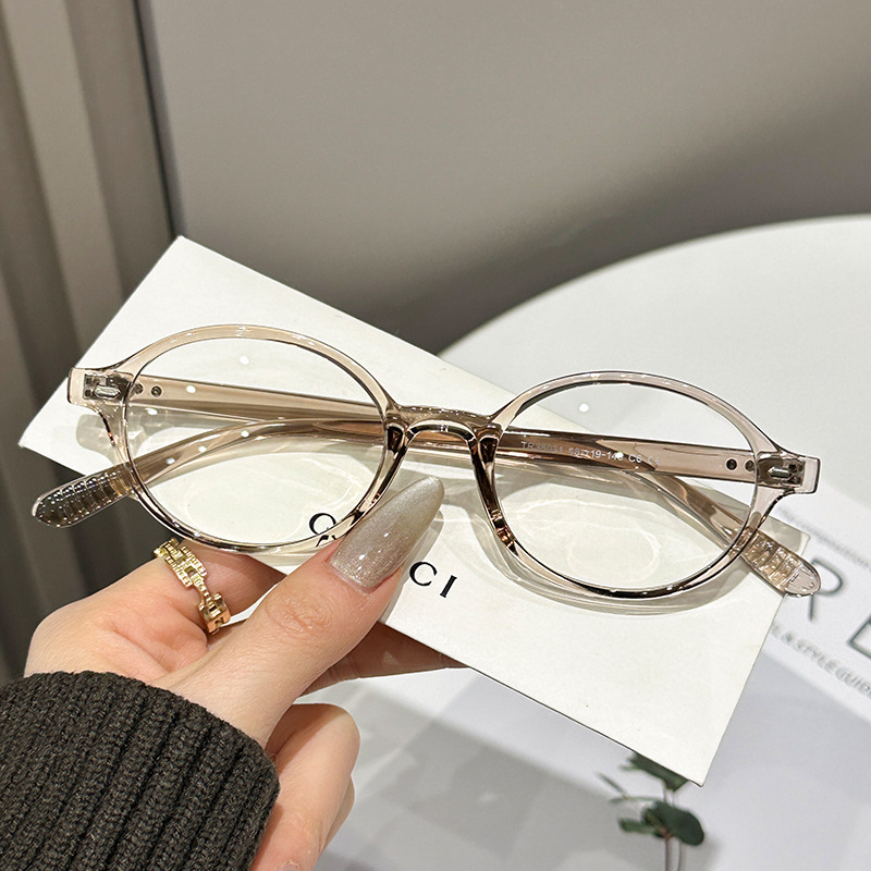 FakeオタクTRフレーム楕円形可フィット度高级感女性べっこうメガネすっぴんフレームメガネフレーム