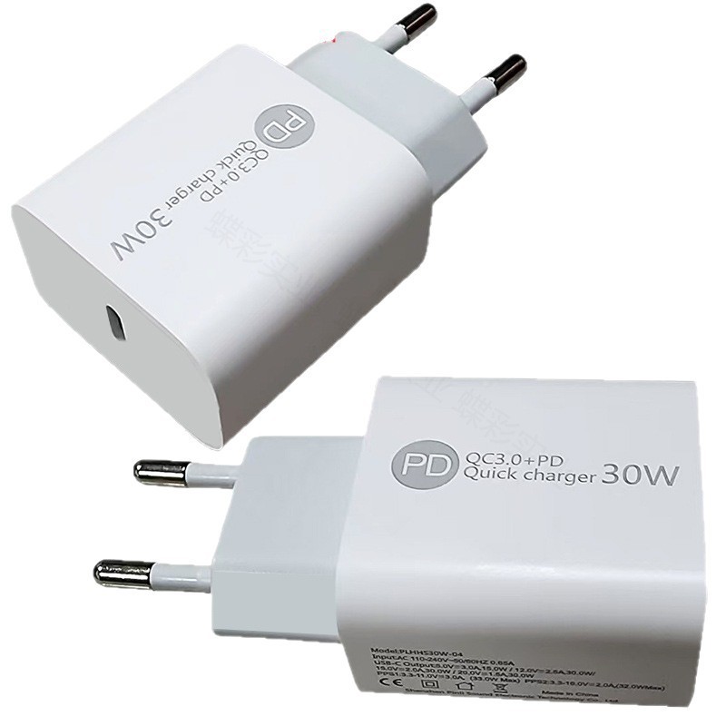 适用苹果pd快充充电器iphone charger欧规美规30W充电头usb+Typec|undefined