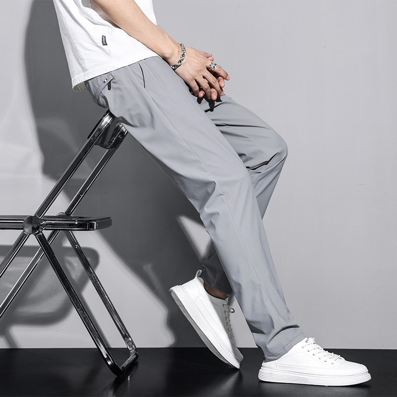 Herren Freizeithose Gerade Geschnitten Atmungsaktiv Aus Eisseide_voghion.com