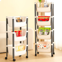 新款厨房可移动储物收纳架蔬菜瓜果玩具零食卧室收纳置物架带滑轮