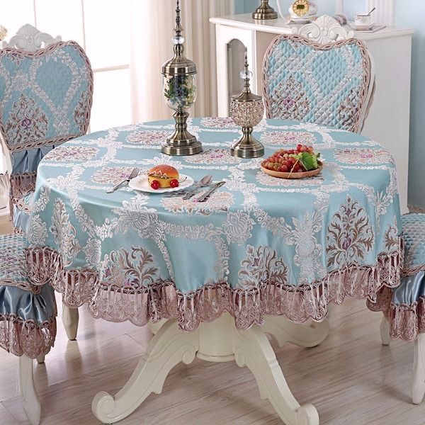 Tablecloth European-Style Dining Tablecloth Fabric Large Round Tablecloth Living Room Small Round Coffee Table Cloth Rectangular Fabric New