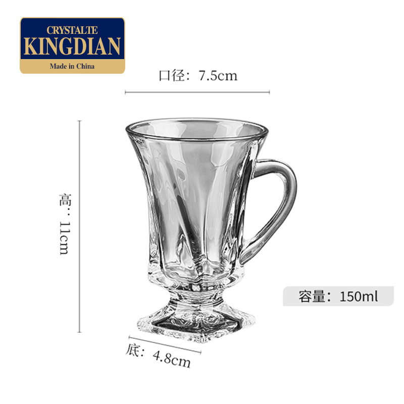 Suministro transfronterizo de tazas de menú de cristal de alto valor, tazas de vidrio creativas, fabricantes de tazas de vidrio con tazas de café