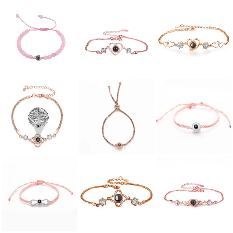 Cross-border hot-selling projection bracelet light luxury fashion design temperament personality simple all-match bracelet color picture customization
