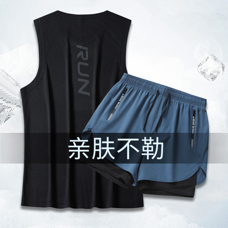 Shorts hombre correr ciclismo maratón juego de dos piezas hombre 2026 nuevo verano seco falso juego de dos piezas