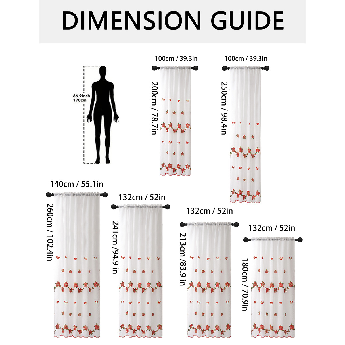 Nuevo hilo bordado de Navidad transfronterizo, cortinas de pantalla de ventana opacas, cortinas terminadas de Navidad de Amazon europeas y americanas TEMU