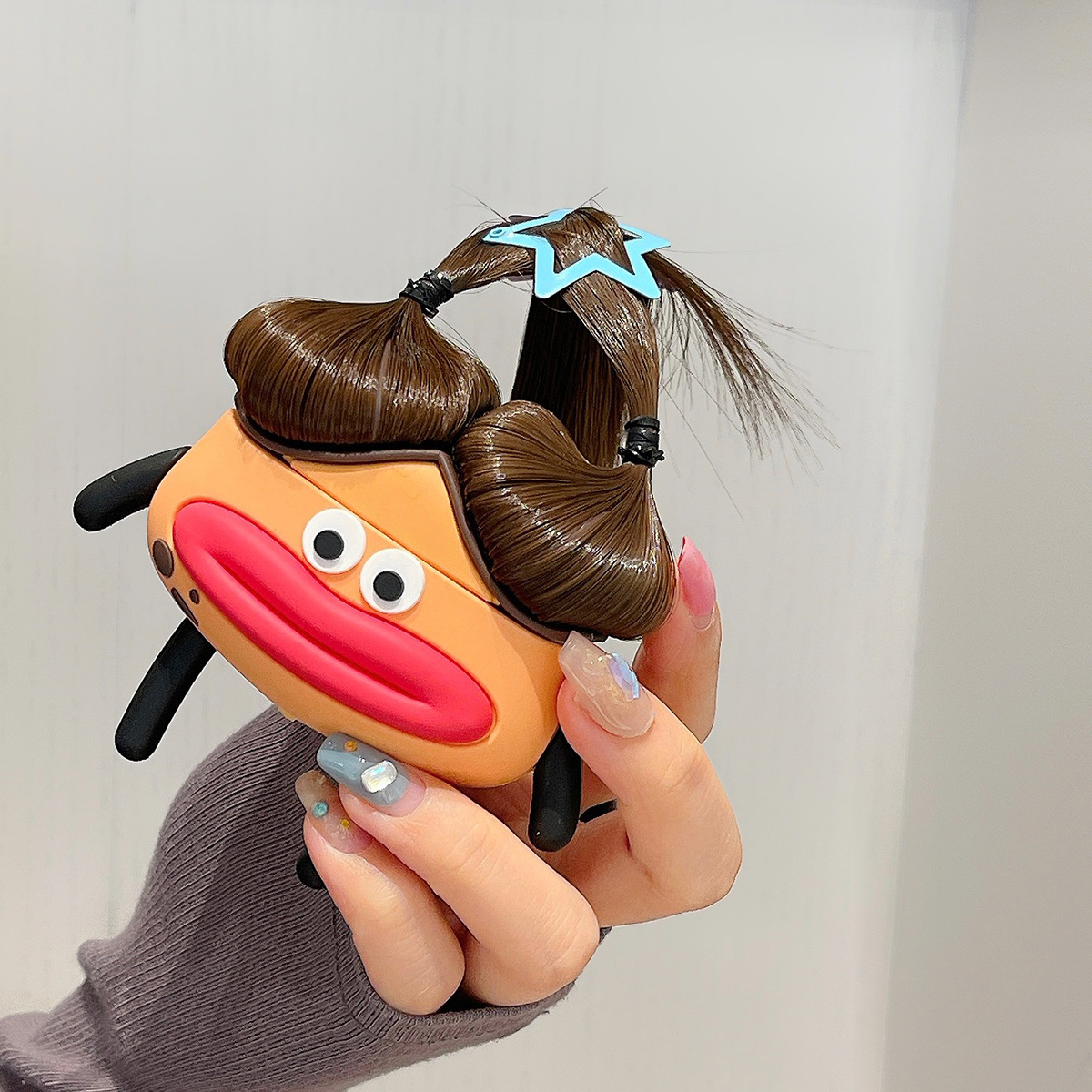 Cute cabello largo boca de salchicha para AirPods Pro cubierta de auriculares Bluetooth 1 / 2 generación AirPods3