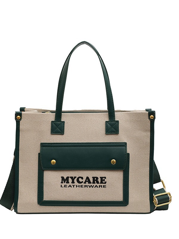 Bolso de hombro retro de tela con colores contrastantes para mujer, nuevo bolso cruzado de gran capacidad para el día a día, ideal para comercio transfronterizo.