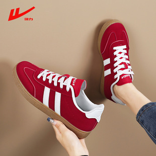 Huili German Training Women's Shoes Red Youth Ins Trendy All-match College Hong Kong-style Casual Sneakers sneaker with Beef Sole