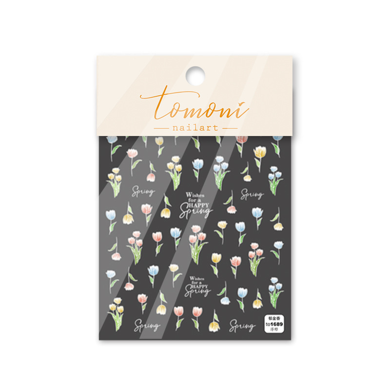 5d manicura estilo japonés pegatinas tulipán Camelia girasol pegatinas verano popular alivio tridimensional dibujos animados hueco