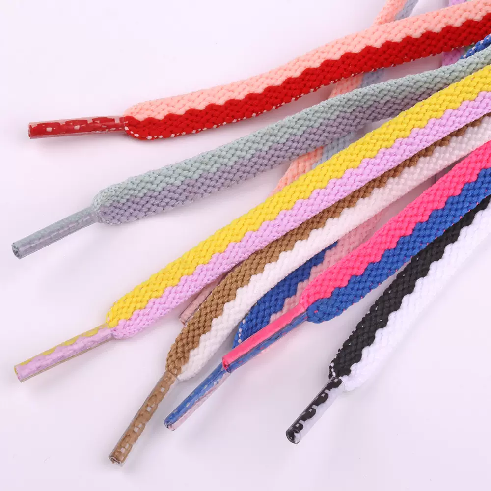 新款双色扁鞋带 男女帆布运动鞋篮球鞋小白鞋彩色鞋带百搭儿童