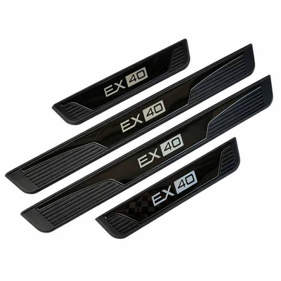 Dekorativ pedal başlıqları Welcome Pedal Modified Threshold - ex40-plastic-door-sill-strip-black-gemstone