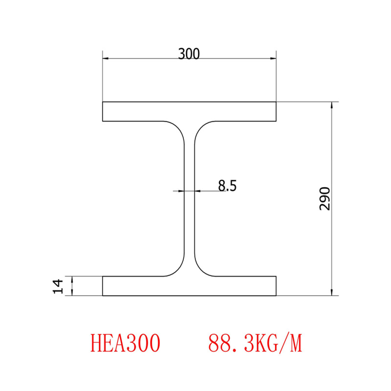 欧标H型钢HEA300IPBL300规格290*300*8.5*14莱钢生产批发价格