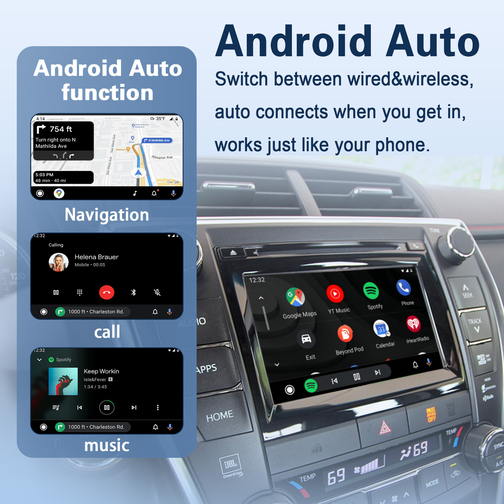 Suitable for Toyota Wireless Carplay/Hicar/Android Auto Original Screen Upgrade Decoder Interconnection Module