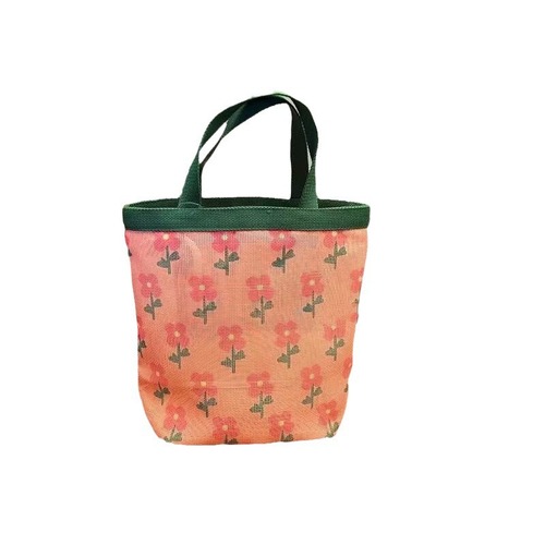 Cute mesh beach bag, office lunch bag, travel portable mom bag, student tutoring bag