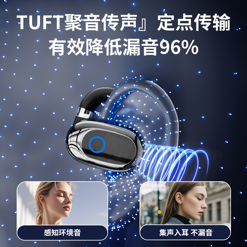 【携帯電話を充電できる】2025新型耳掛け式スポーツランニングは、痛みのないロングヘッドセットを装着しています|undefined