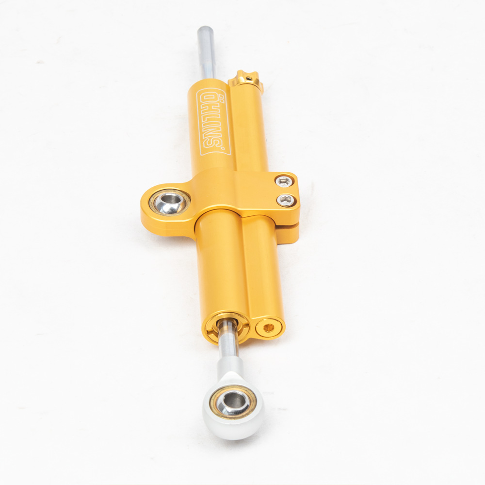 Manillar de la motocicleta accesorios de titanio regla amortiguador universal dirección amortiguador estabilizador de dirección doble tubo corto amortiguador