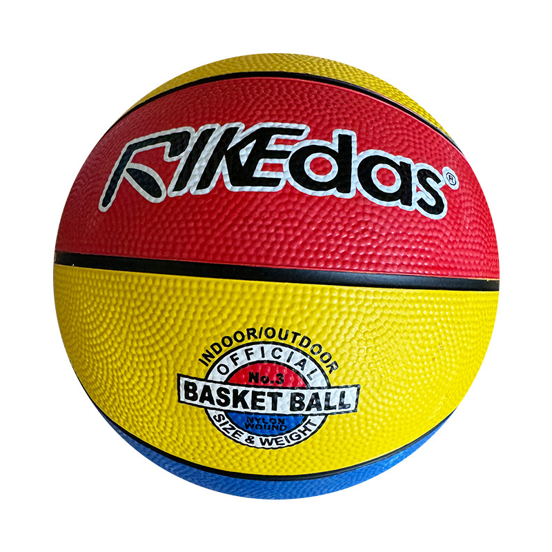 빨간색, 노란색, 파란색 3호 농구공(어린이게임용)