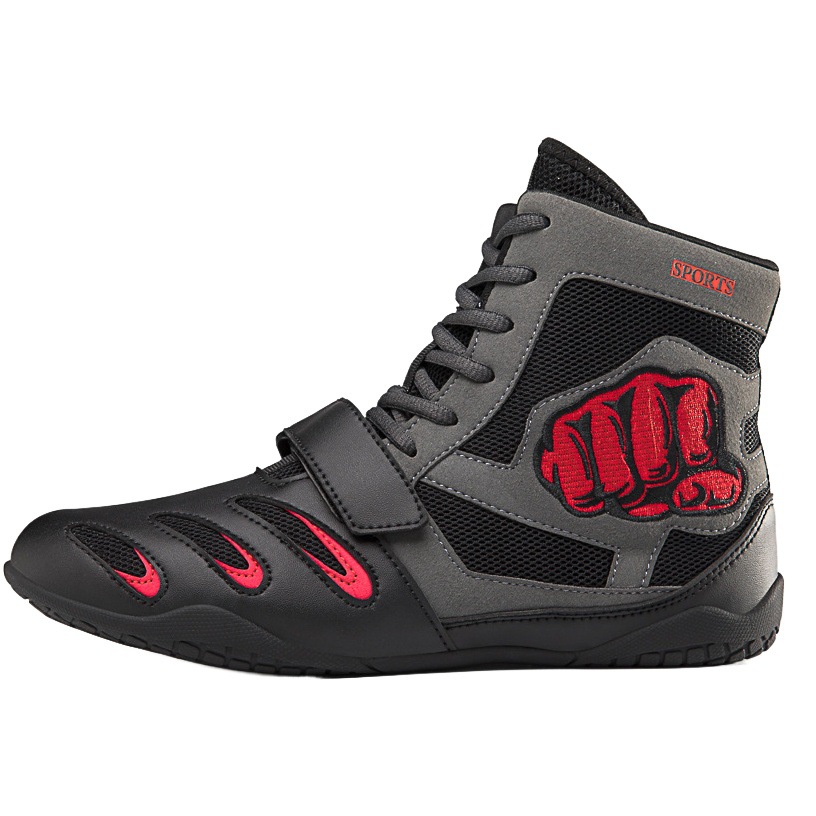 Cross-border Children's Shoes Children's Professional Training Boxing Shoes Fighting Sanda Fighting Wrestling Sports Fitness Indoor Men's and Women's Shoes