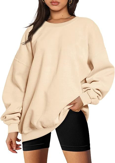 217g Weight Long Sleeve Sleeve Length Pullovers Placket Type Polyester Fabric Type Long Top Length Hoodie Tops Type Daily Occasion Round Neck Neckline Loose Fit Type Solid Color Pattern Winter, Spring, Autumn Season Women's Gender Streetwear Style Hoodies & Sweatshirts Long Sleeve Streetwear Solid Color 3