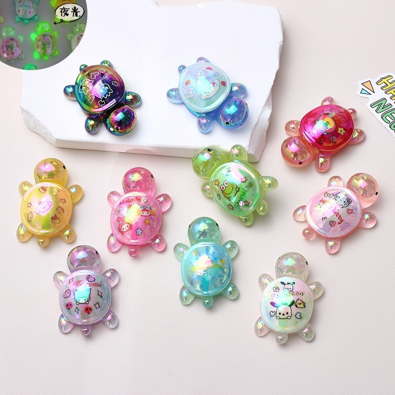 New Electroplated Glow-In-The-Dark Turtle DIY Resin Earring Accessories Blind Box Blind Bag New Electroplated Glow-In-The-Dark Turtle DIY Resin Earring Accessories Blind Box Blind Bag