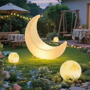 Led Outdoor Playground Mall Decoration Solar-Powered Internet-Famous Glowing Crescent Swing Leisure Homestay Moon Attraction