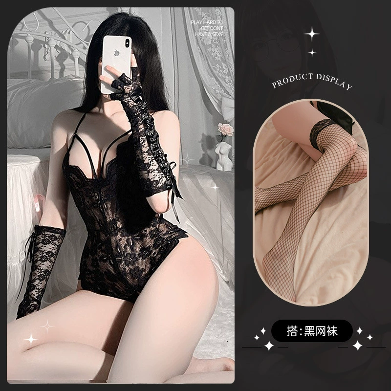 Лемон Стори Сексуальное Нижнее Белье Сексуальное Кружевное Открытое-Лазание Соблазнительный Комбинезон Чистый Стиль Униформа Набор 8009