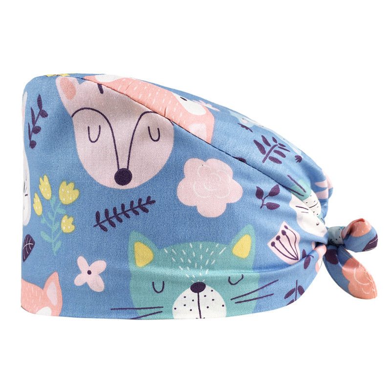 Nuevo lindo pequeño Panda de dibujos animados lindo patrón niña enfermera sombrero quirúrgico tapa de trabajo sombrero Tapa Protectora