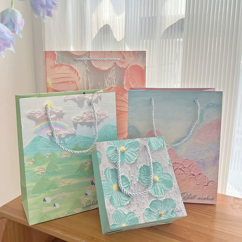 Высококачественная картина маслом Подарочная сумка на День Святого Валентина подарочная упаковка сумка для хранения бумажный пакет ручной подарок Детская сумка для конфет