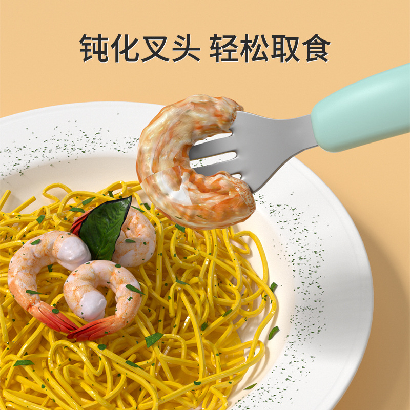 316 de acero inoxidable de dibujos animados de los niños vajilla cuchara de alimentación del hogar suplemento de alimentos para bebés vajilla cuchara Tenedor conjunto de dos piezas