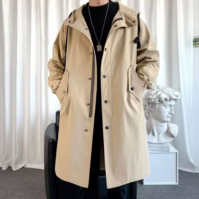 得物生中継精品秋冬風衣男中長コート男ジャケット軽熟上着2024