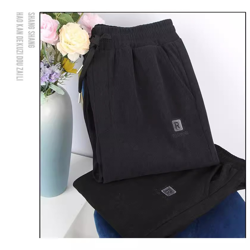 冬款加绒运动裤男裤子潮男士裤休闲运动裤时尚大码宽松裤子男束脚