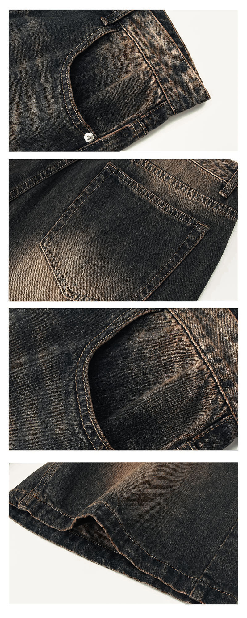 Men's Summer Retro Distressed Blue Denim Shorts Loose Straight Versatile Hot Pants Trendy American Style_mkmklike.com